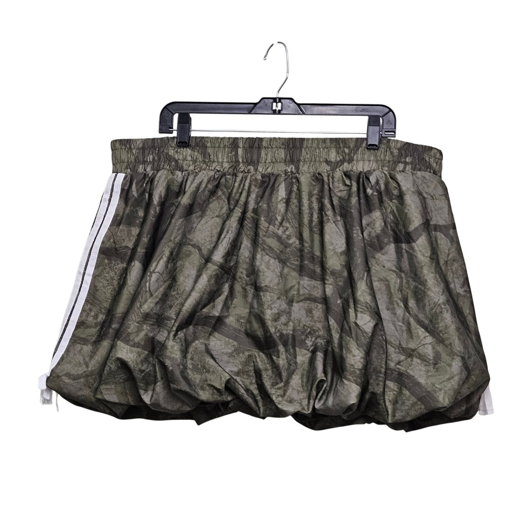 Jolie & Joy Skort Women 3X Olive Green Camo Bubble Sporty Streetwear Gorpcore